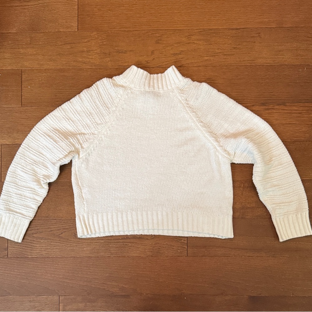 Cozy Cream Ribbed Mock Neck Sweater - Picture 6 of 6